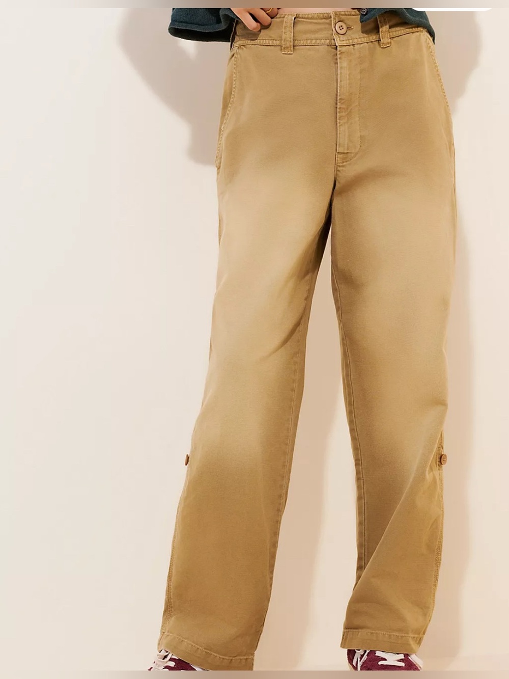 Free People Cleo Washed Tan Chino Pants (4/6)